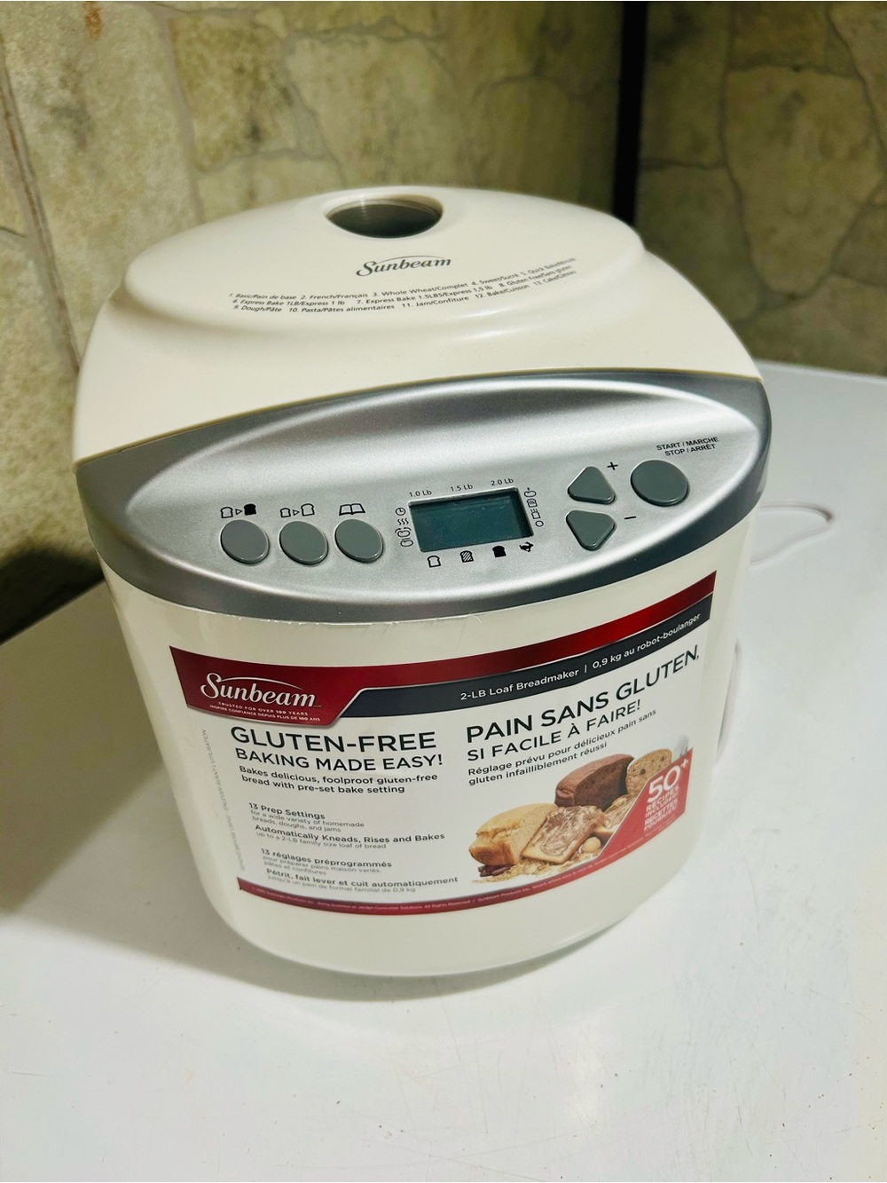 Sunbeam White and Silver Bread Maker with Digital Control